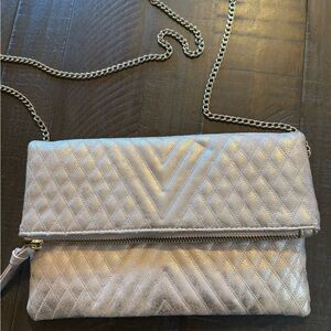 Quilted Rose Gold Chain Clutch